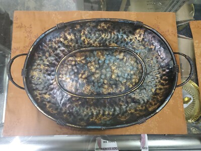 Creative Co-op Hammered Steel Handles Tray-image