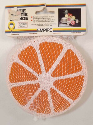 🍊 Vtg Cutie Fruitie Sponge Orange 1984 Retro Mid Century MCM Hard To Find! 🍊-image