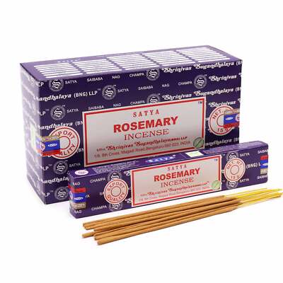 Satya Rosemary Incense Joss Sticks Agarbatti Pack of 12X15g Each 180 Contains-image