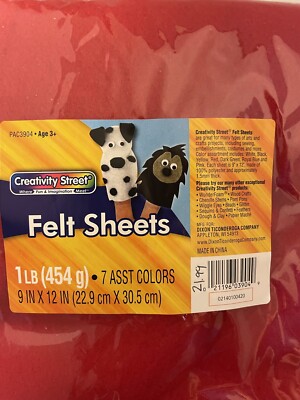 Creativity Street Felt Sheets, 7 Assorted Colors, 9