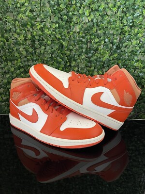 Nike Air Jordan 1 Mid Summit White-Cosmic Clay Orange Women Sz 10/Mens Sz 8.5-image