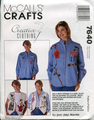 McCall's Crafts Pattern 7640 ~ Creative Clothing Appliques (Bird Watching and-image
