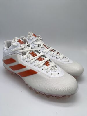 Men's Adidas SM Freak Mid Football Cleats White Orange FX1311 Size 10.5-image