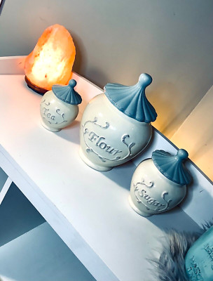 RARE Le Prairie Distressed Stoneware Canister Set by Creative Co-Op-image