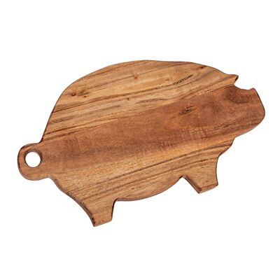 Creative Co-Op Decorative Mango Wood Pig Shaped Cheese and Cutting Board with...-image