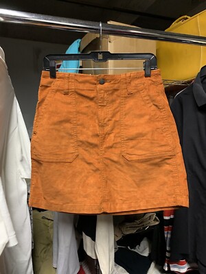 Old Navy Women's Burnt Orange Corduroy Short Mini Skirt Size 2-image
