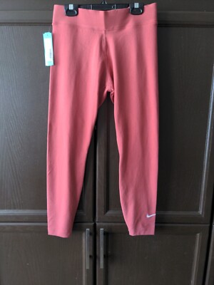 NWT Nike Essentials 7/8 Mid-Rise Legging Orange/Red Salmon Color. Small -image