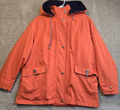 Mackintosh Nautical Rain Windbreaker Orange Jacket Hooded Mid-Length Women's L-image
