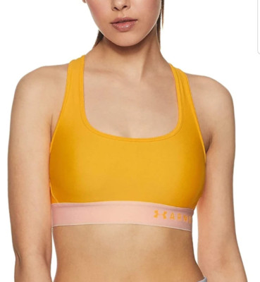 Under Armour Women's Armour Mid Crossback Sports Bra - Mango Orange - XS-image