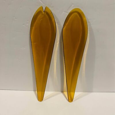 Vintage Retro MCM Amber Orange Plastic Serving Utensils-image