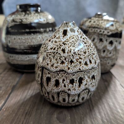 Three Creative Co-op Terracotta Vases in Warm Brown-image