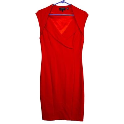 Ted Baker Orange Shift Dress Size 8 Formal Dressy Career Work-image
