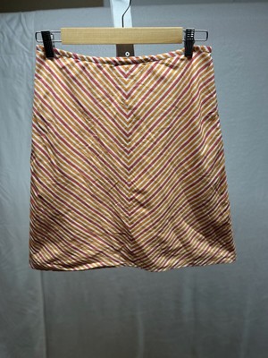 Ann Taylor A-Line Skirt Knee-Length Women's Size 2 Orange Red Chevron All Cotton-image