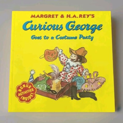 Kids Halloween Book CURIOUS GEORGE GOES TO A COSTUME PARTY Vintage 2001 New Cond-image