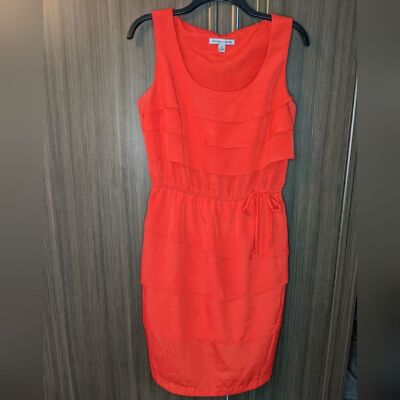 Danny & Nicole Orange Sleeveless Ruffle Dress, 10-image