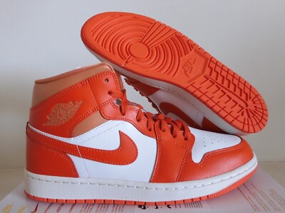 Nike Air Jordan 1 Mid Summit White-Cosmic Clay Orange Womens Sz 10 [BQ6472-108]-image
