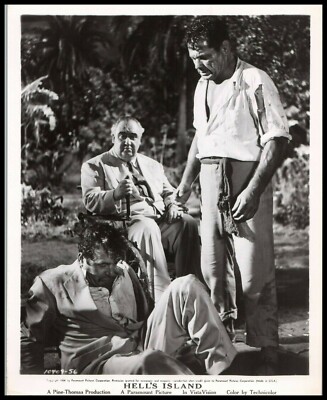  Francis L. Sullivan + John Payne in Hell's Island (1954) ORIGINAL PHOTO M 66-image