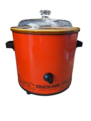 Vintage Rival Slow Cooker Crock Pot Orange Mid Century MCM-image
