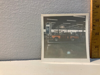 Vintage Photo 60's Orange Plymouth Barricuda Showroom p-image