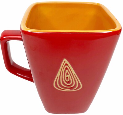 Vintage MCM DISARONNO Mug Flame Red Orange Amaretto Ceramic Italy Abstract -image