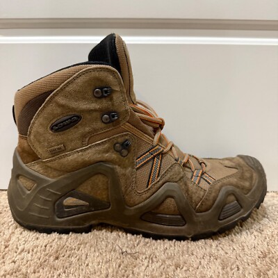 LOWA Zephyr GTX Mid Hiking Boots Gore-Tex Waterproof Brown Orange US 11.5-image