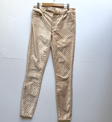 Anthropologie Pilcro Polka Dot Velvet Skinny Leg Pants Womens Size 25-image