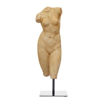 Creative Co-Op Resin Female Body Figure on Metal Stand Plaster Finish Home Dé...-image