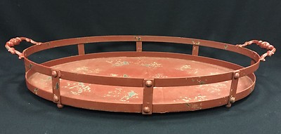 Metal Oval Tray - Red, Distressed - New w/o Tags Creative Co-Op-image
