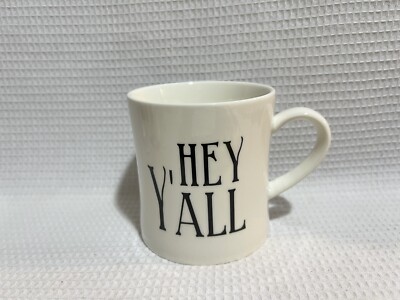 Creative Co-Op-White/Black “HEY Y’ALL”-Large Tea/Coffee Mug-image