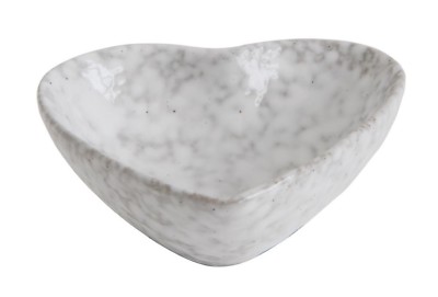 Creative Co-Op DA8408 Stoneware Heart Dish Antique White Finish 3.25