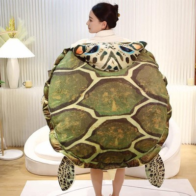 Creative Wearable Turtle Shell Pillows Soft and Breathable Plush Toy Party Co...-image
