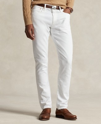 Polo Ralph Lauren Mens Slim fit Denim Jeans 32 / 32 White Solid-image