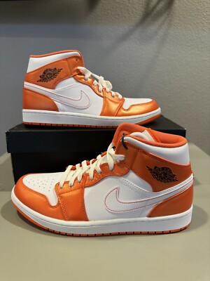 NEW Men’s Nike Air Jordan 1 Mid SE Electro Orange White Retro DM3531-800 sz 10.5-image