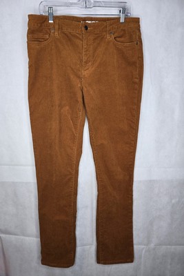 Lands' End Corduroy Pants Rust Orange Mid Rise Straight Cotton Stretch 12-image