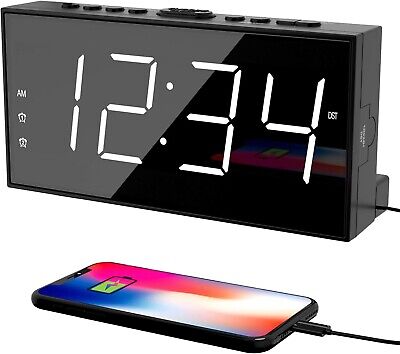 Reloj Despertador LED Proyector Digital Inteligente Para Mesa De Noche Alarma US-image