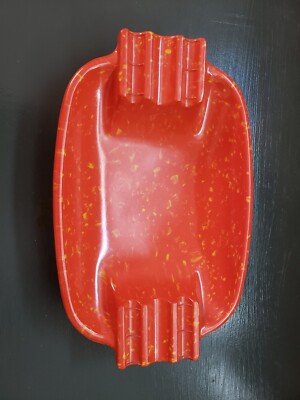 Mid Century Irwin Willert Stunning Orange Melamine Ashtray no. 100-image