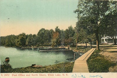 1907  White Lake New York Sullivan Post Office North Shore Postcard  24-11375-image