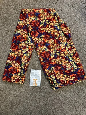LULAROE TC Orange Yellow Botanical print Legging-image