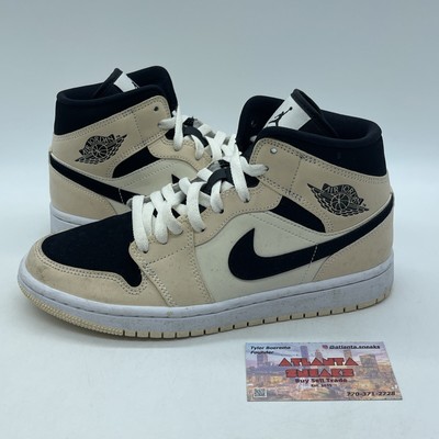 Size 8.5W - Air Jordan 1 Mid Barely Orange White Black Suede (BQ6472-800)-image