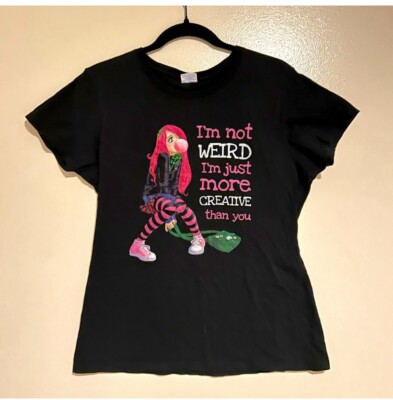 EUC Women’s XL Black Graphic Print Tshirt I’m Not Weird More Creative Than You -image