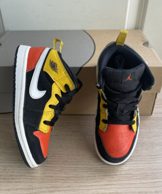 🔥Jordan 1 Mid SE TD Team Orange Yellow Black Sneakers BQ6933-087- SZ 10 C-image