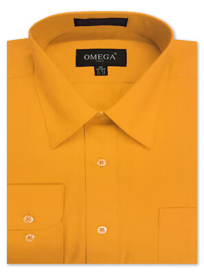 MENS Solid Long Sleeve Premium Regular fit Dress Shirt  26 Colors Part 2 -image