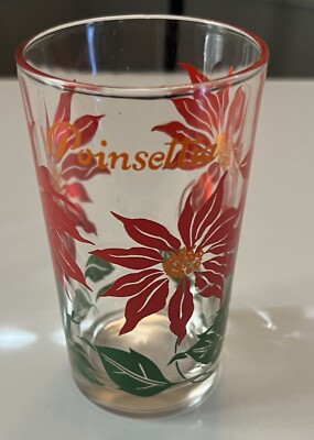 Boscul  Peanut Butter Glass Poinsettia Orange Lettering  5 