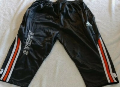 Adidas Mid Length Soccer Pants Grey with orange and white striped Youth size LG-image