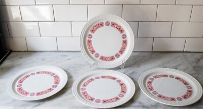 4 Myott CAROUSEL 7” Dessert Salad Plate Tharaud Designs England MCM Mid Century-image