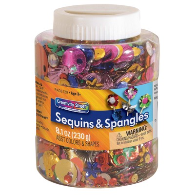 Creativity Street Sequins and Spangles Shaker Jar, Assorted Sizes and Colors, 8--image