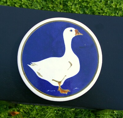 Blue Hand Spun Pottery Art Wall Hanging 7 3/4