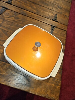 West Bend Orange Mid Century Mod Thermal Casserole -image