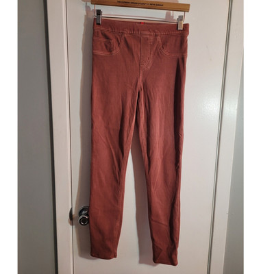 SPANX Jean-ish 20018R Womens Terracotta Orange Pull-On Jeans Size Small Mid-Rise-image