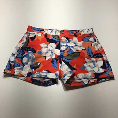 Khakis by Gap Shorts Size 2 Orange Floral Print 4